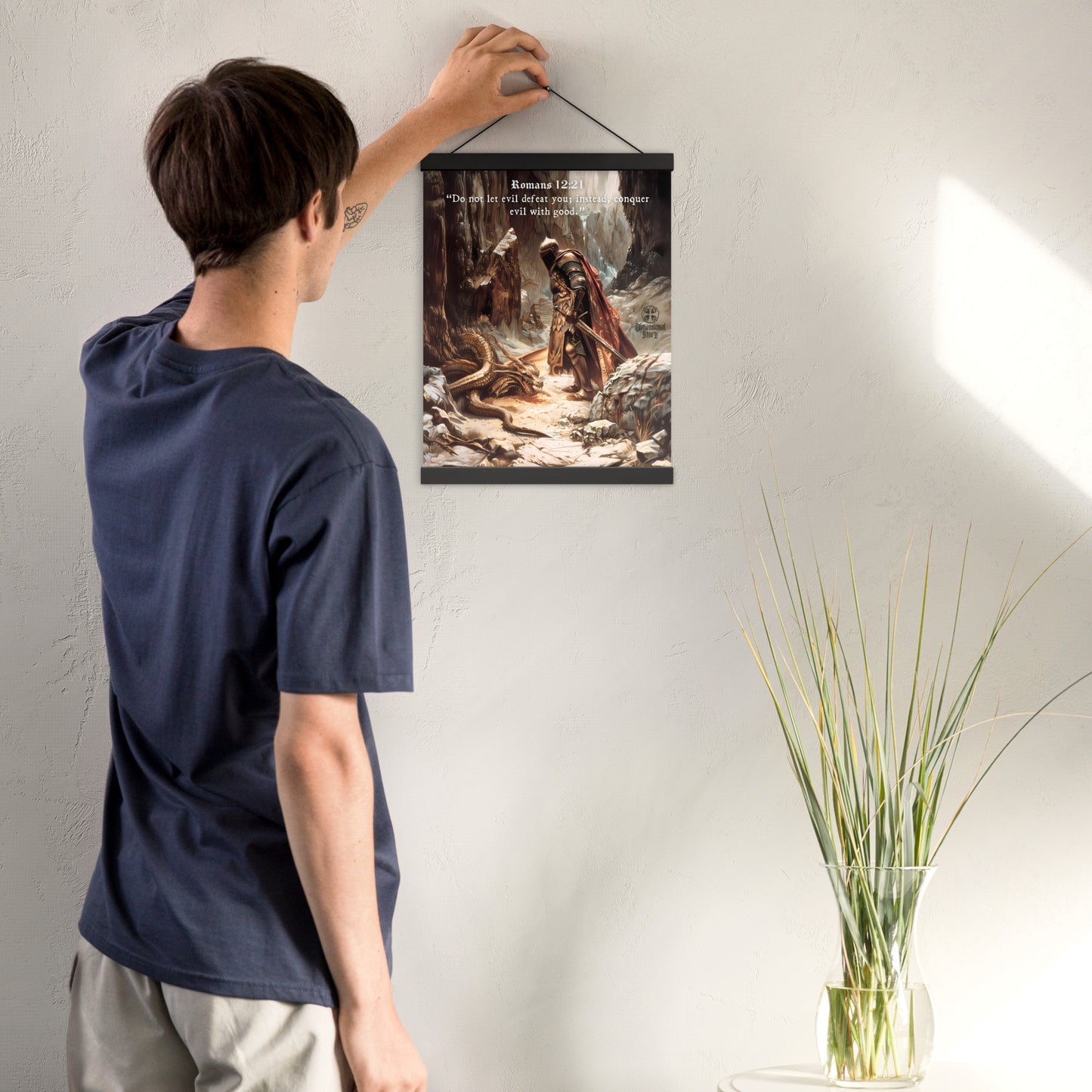 Knight of God - Romans 12:21 - DimensionalStory - Christian Wall Art Print